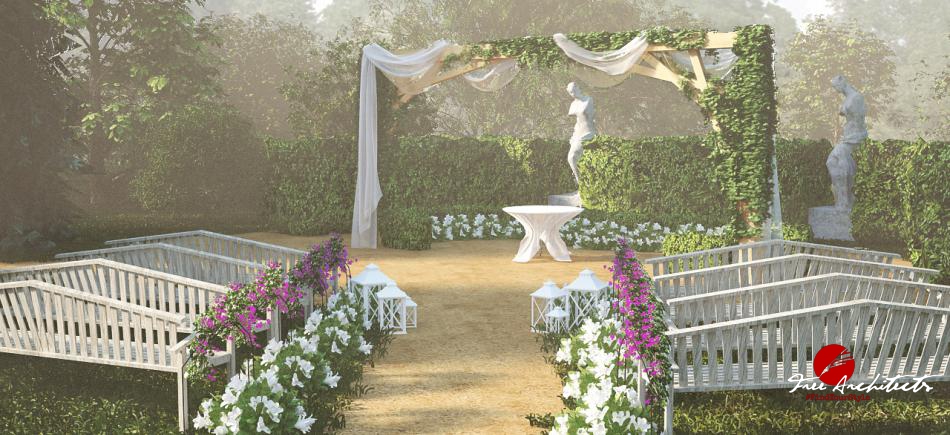 Návrh svatebního místa v zámeckém parku Loučeň 2016